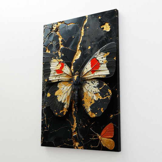 Crimson Gilded Butterfly Wall Art