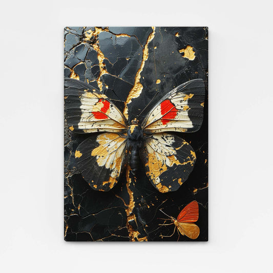 Crimson Gilded Butterfly Wall Art