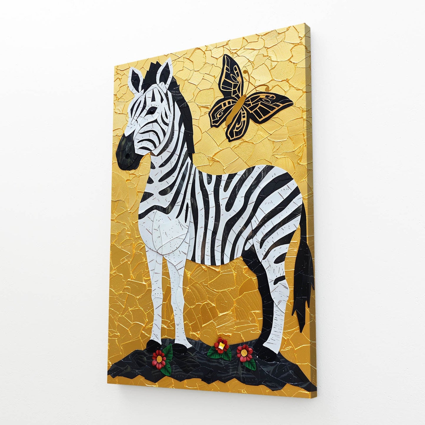 Butterfly Zebra Canvas – styled in a furnished interior