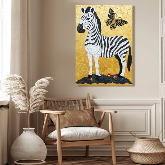 Butterfly Zebra Canvas – styled in a furnished interior