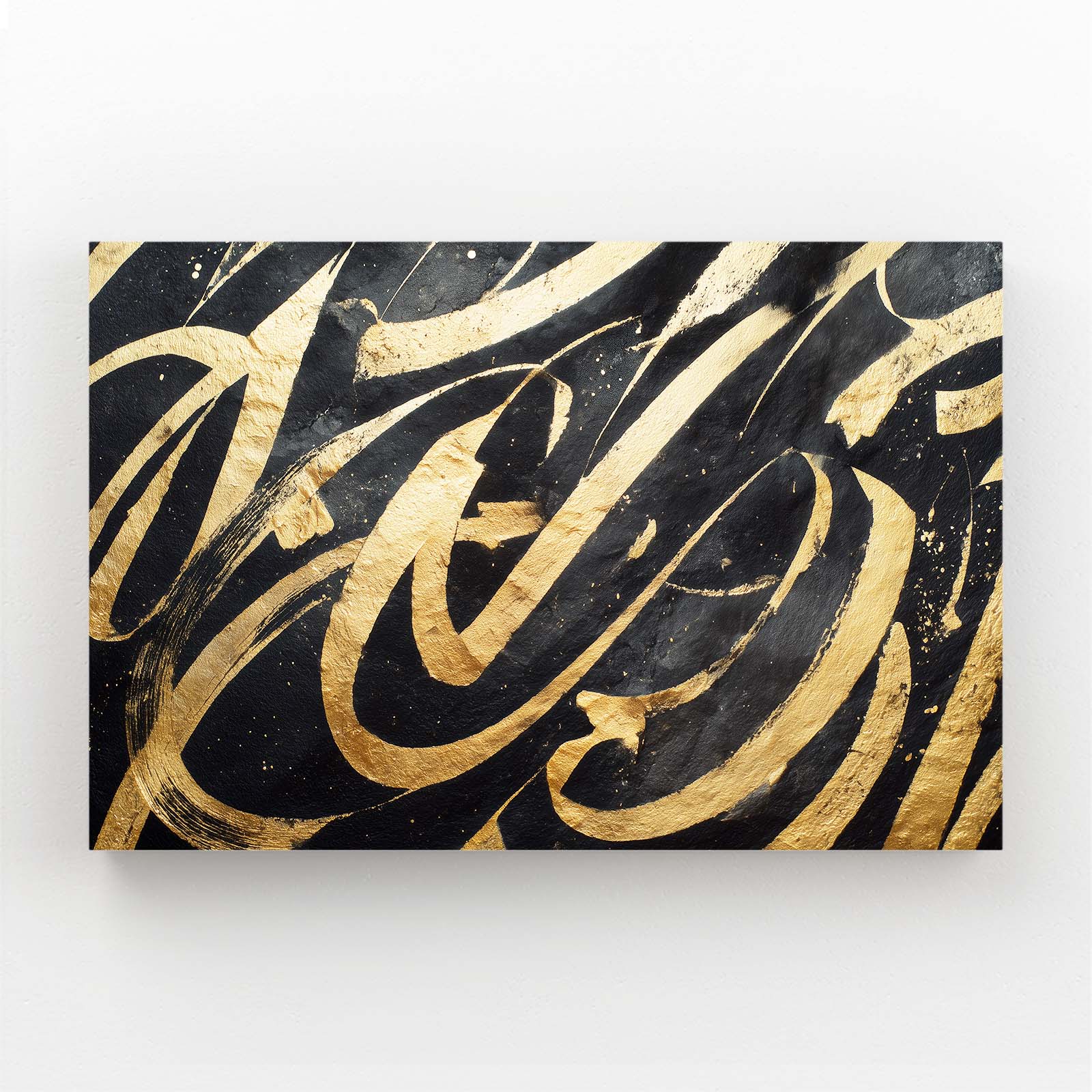 Calligraphic Gold Flow Art – calligraphic gold flow gold canvas print