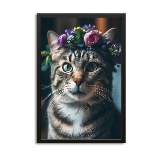 Framed Cat Wall Art – canvas print on white background