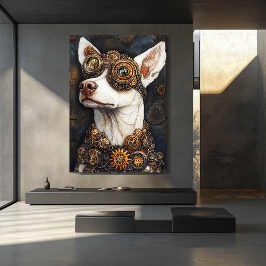 Canvas Dog Wall Art — contemporary canvas print in brown tones, view 3