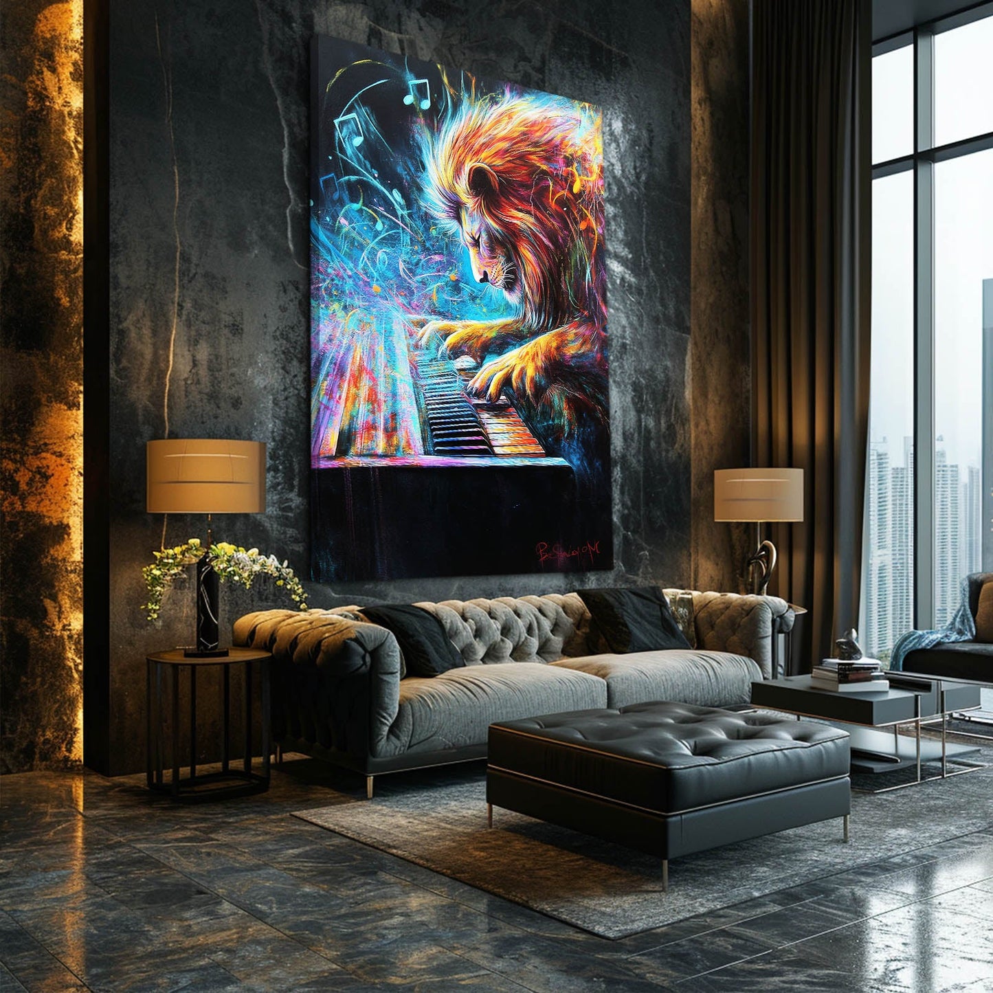Canvas Lion Art