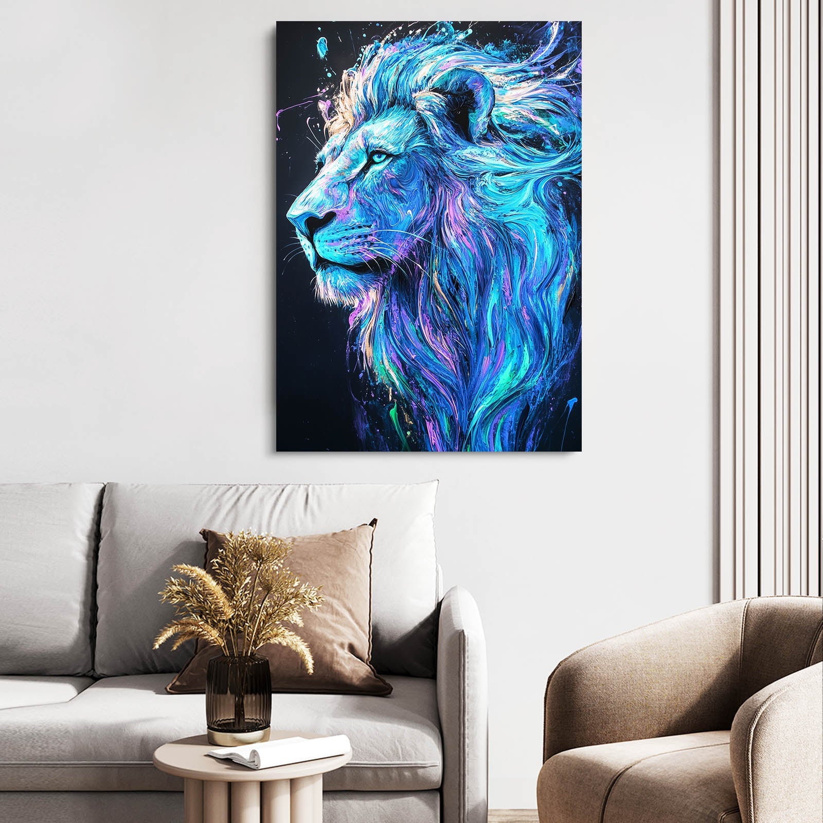Canvas Painting Of Lion