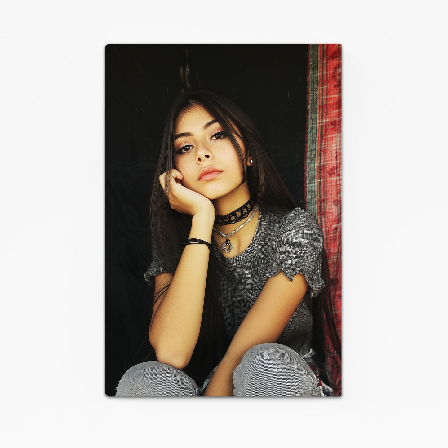 Casual Gray Portrait Photography Canvas – casual gray portrait photography canvas print