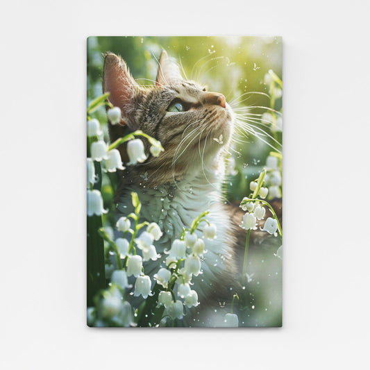 Cat and Flowers Wall Art