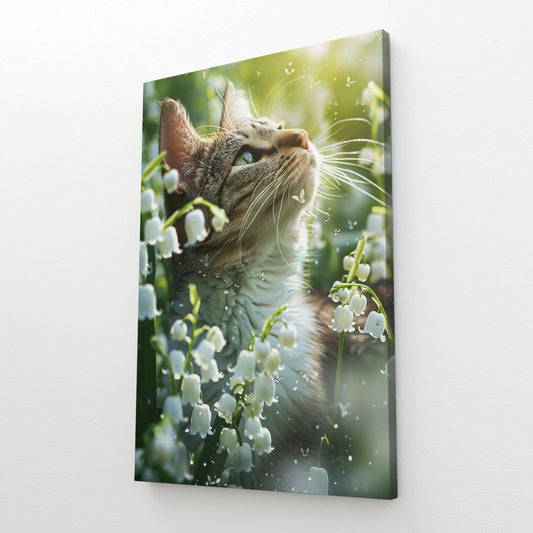 Cat and Flowers Wall Art