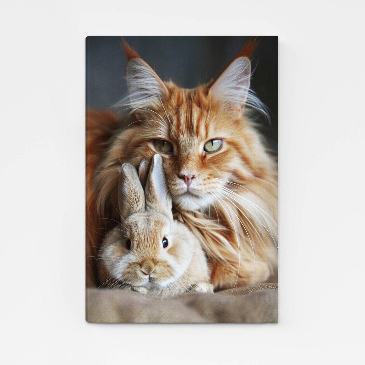 Cat Bunny Canvas – angled canvas view on white background