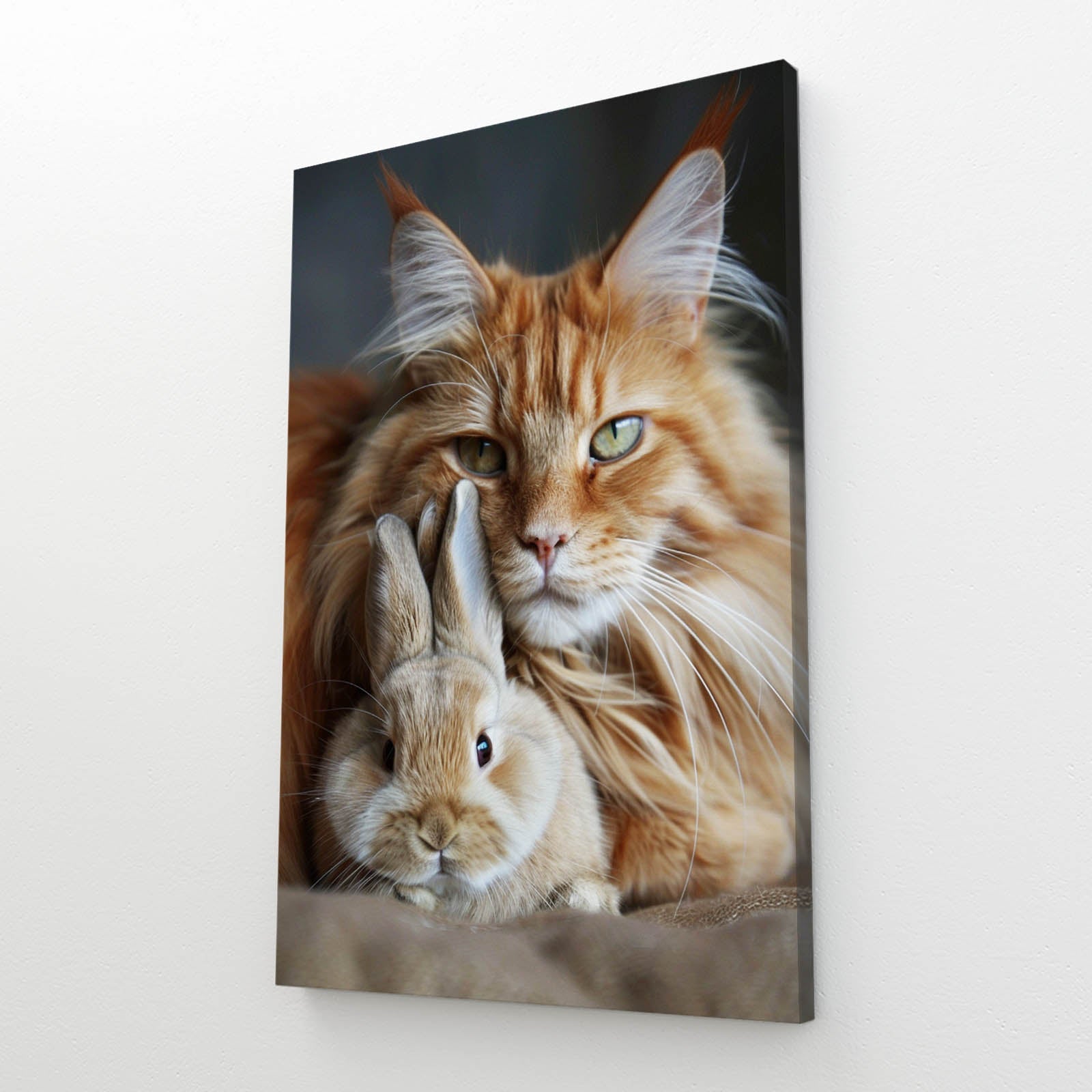 Cat Bunny Canvas – angled canvas view on white background