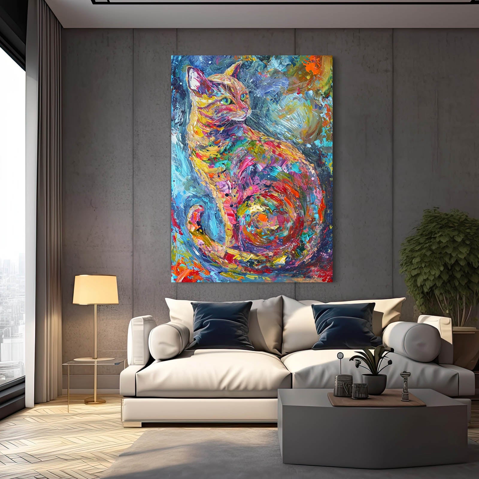 Cat Colorful Wall Art