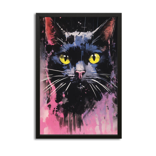 Cat Face Wall Art — contemporary canvas print in white tones, canvas print on white background