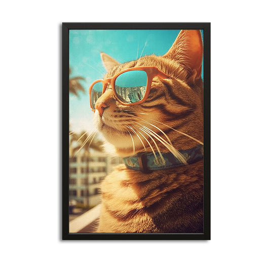 Cat Funny Wall Art – canvas print on white background