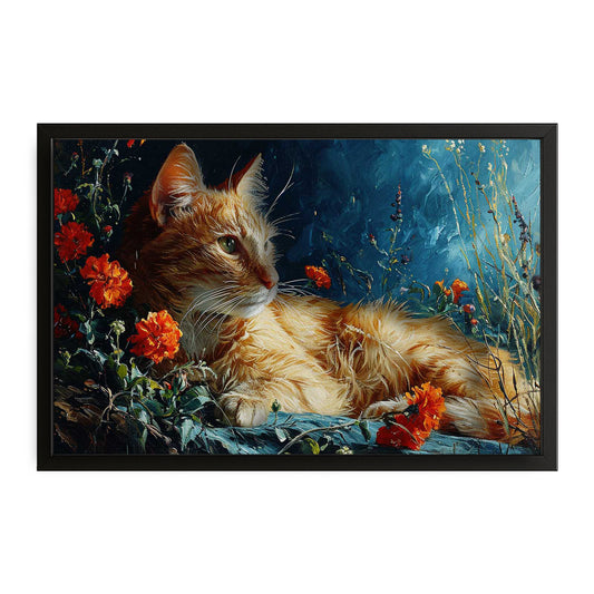 Cat Garden Wall Art – canvas print on white background