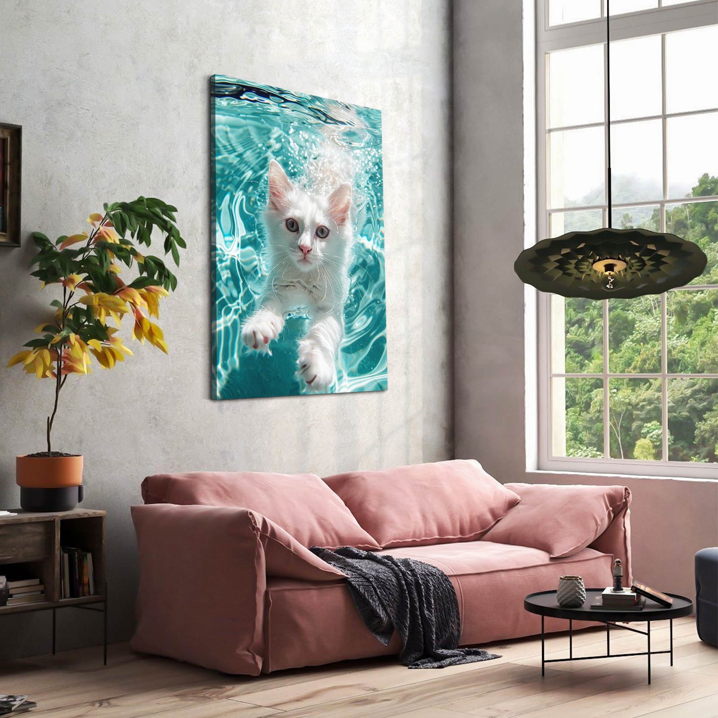 Cat In Water Art