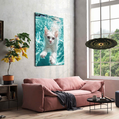 Cat In Water Art