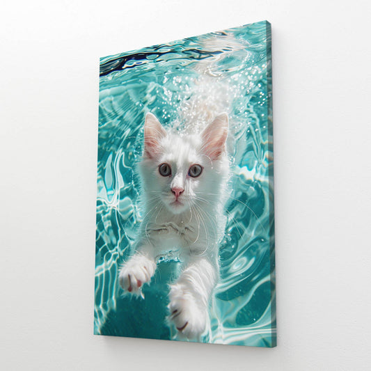 Cat In Water Art