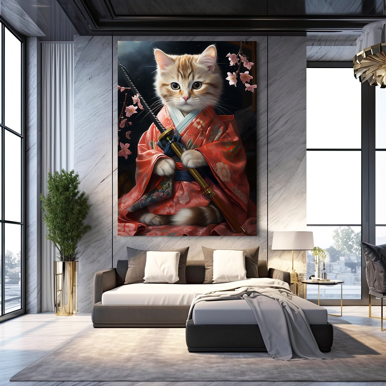Cat Kimono Wall Art
