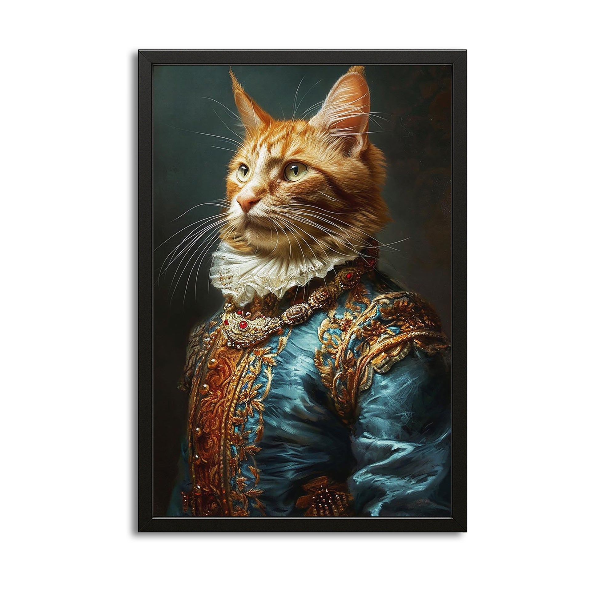 Cat Portrait Wall Art — classic canvas print in brown tones, canvas print on white background