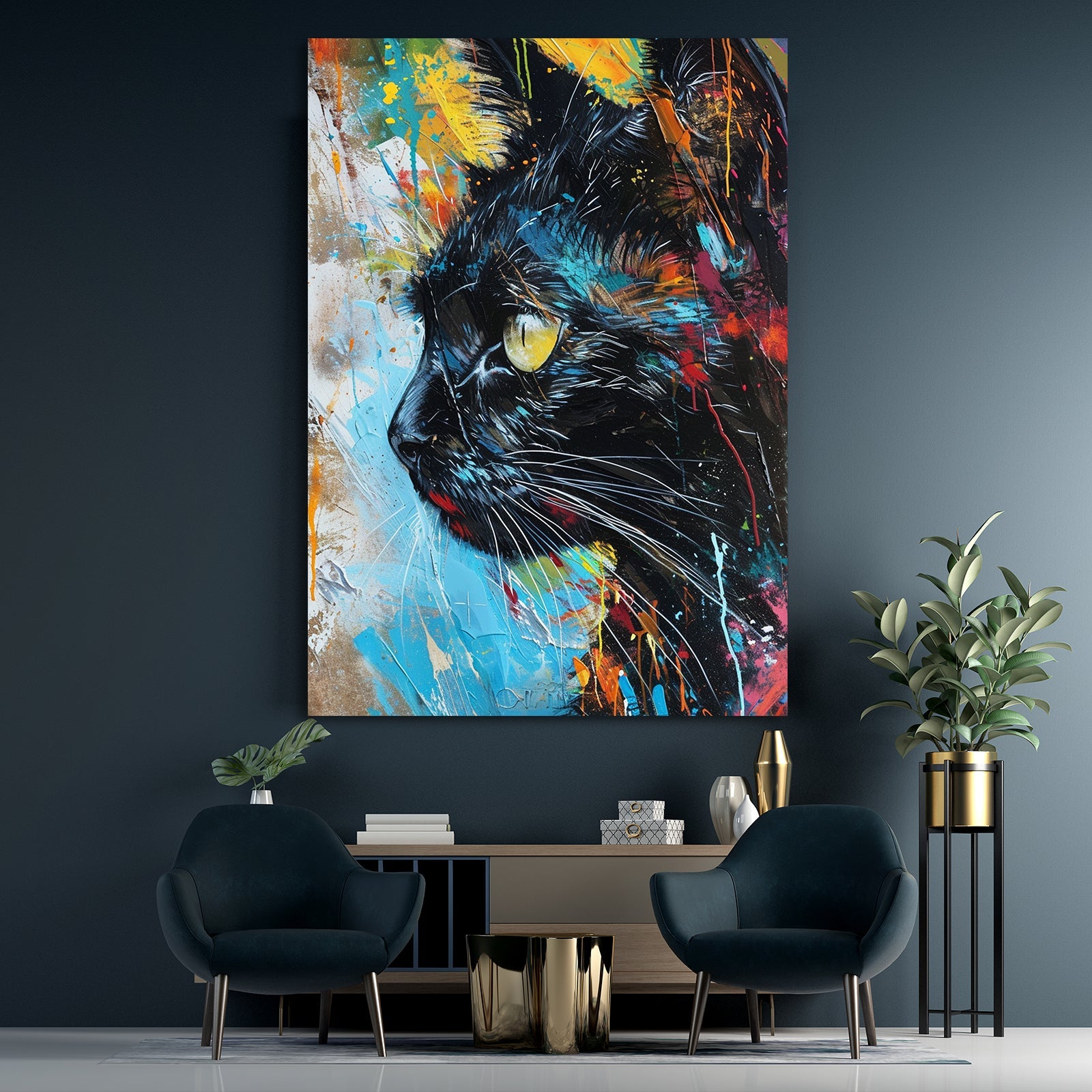 Cat Print On Canvas