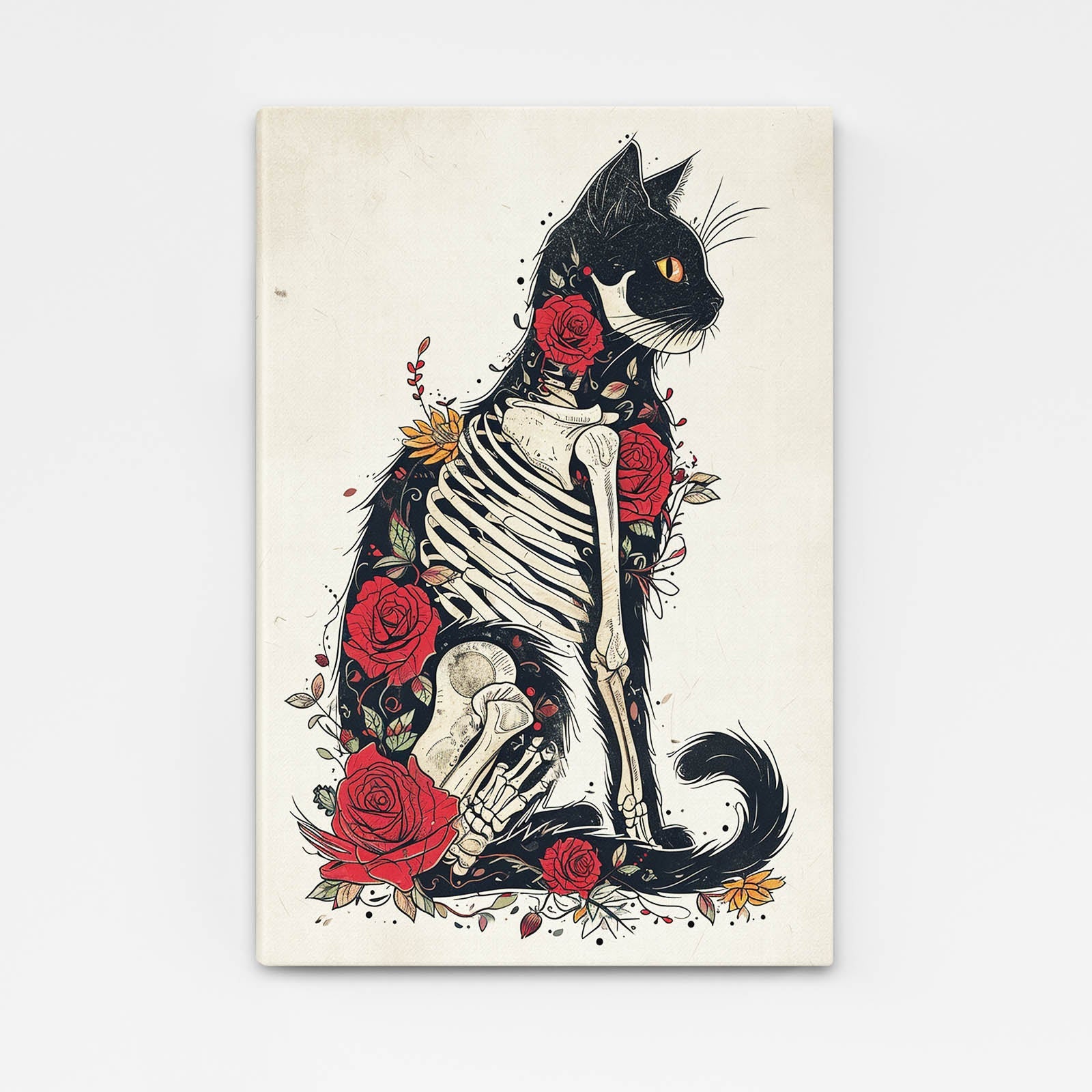 Cat Skeleton Wall Art