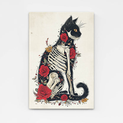 Cat Skeleton Wall Art