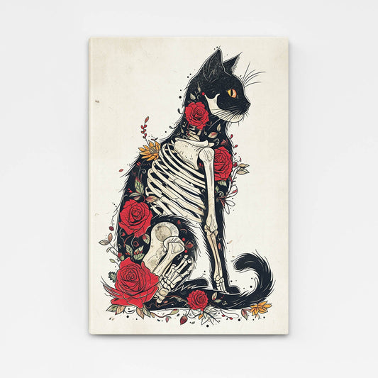 Cat Skeleton Wall Art