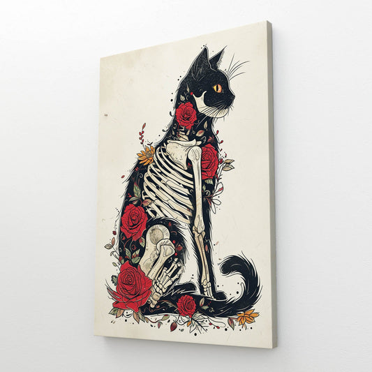 Cat Skeleton Wall Art