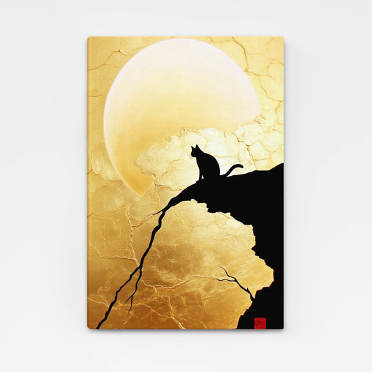 Cat Sun Silhouette Wall Art