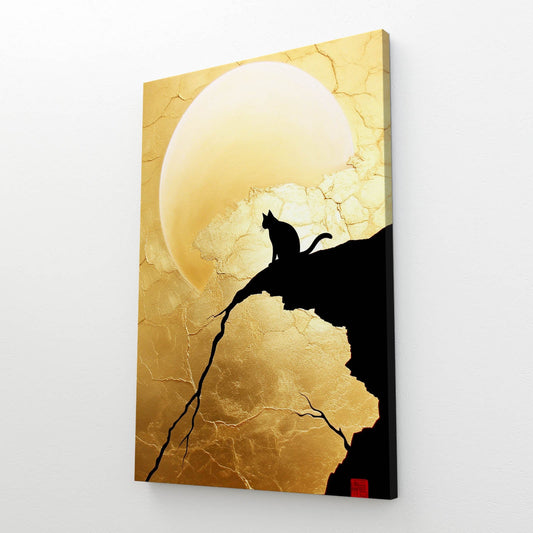 Cat Sun Silhouette Wall Art