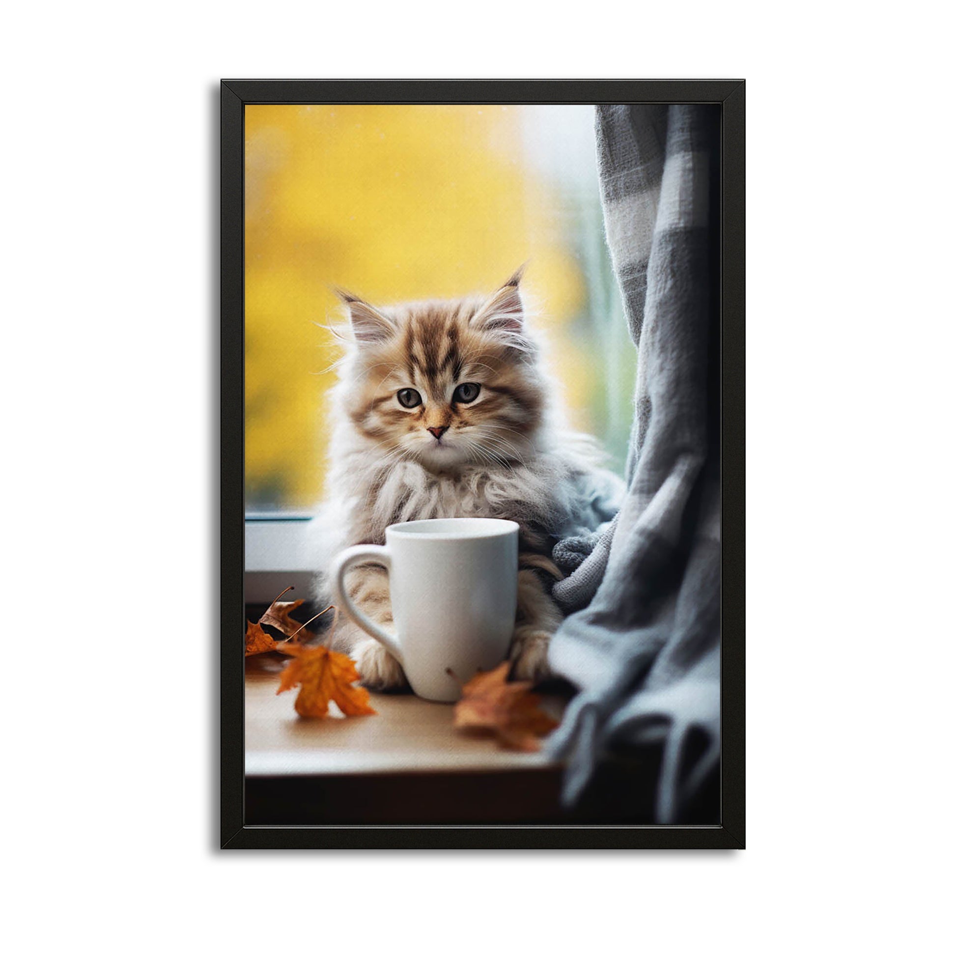Cat Wall Art For Bathroom – canvas print on white background