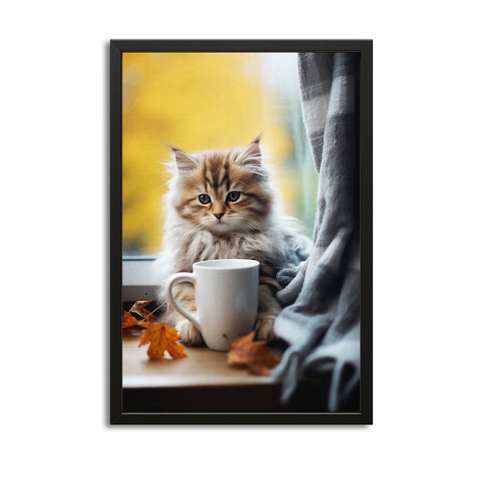 Cat Wall Art For Bathroom – canvas print on white background