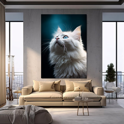 Cat Wall Art White