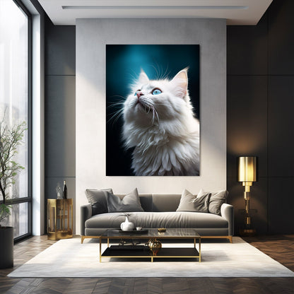 Cat Wall Art White