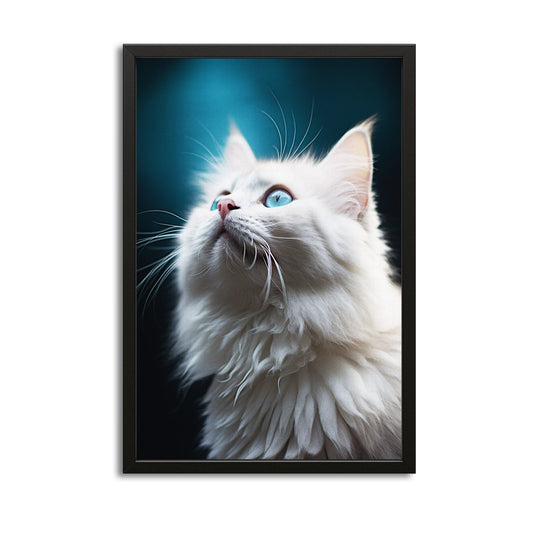 Cat Wall Art White – canvas print on white background