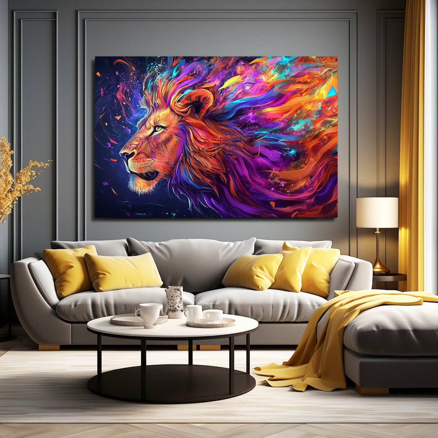 Celestial Blaze Lion Art