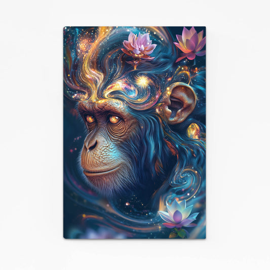 Celestial Lotus Glow Monkey Wall Art – celestial lotus glow monkey canvas print