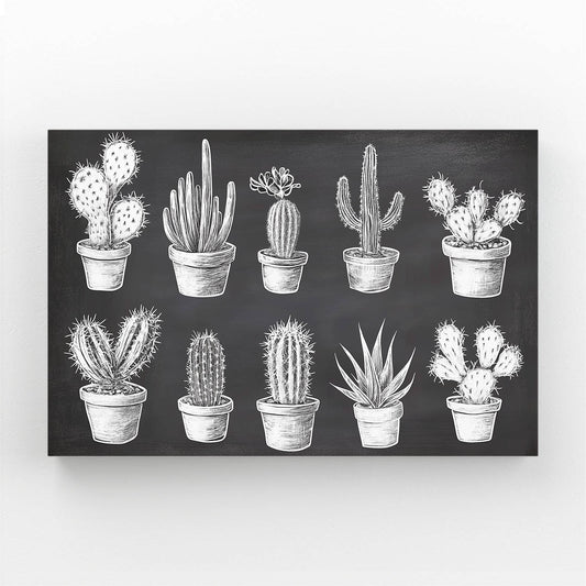 Chalk Specimen Chart Cactus Wall Art – chalk specimen chart cactus canvas print