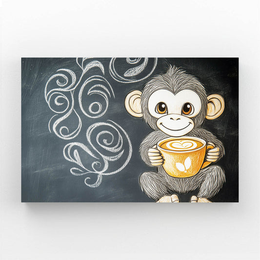 Chalkboard Latte Monkey Prints – chalkboard latte monkey canvas print