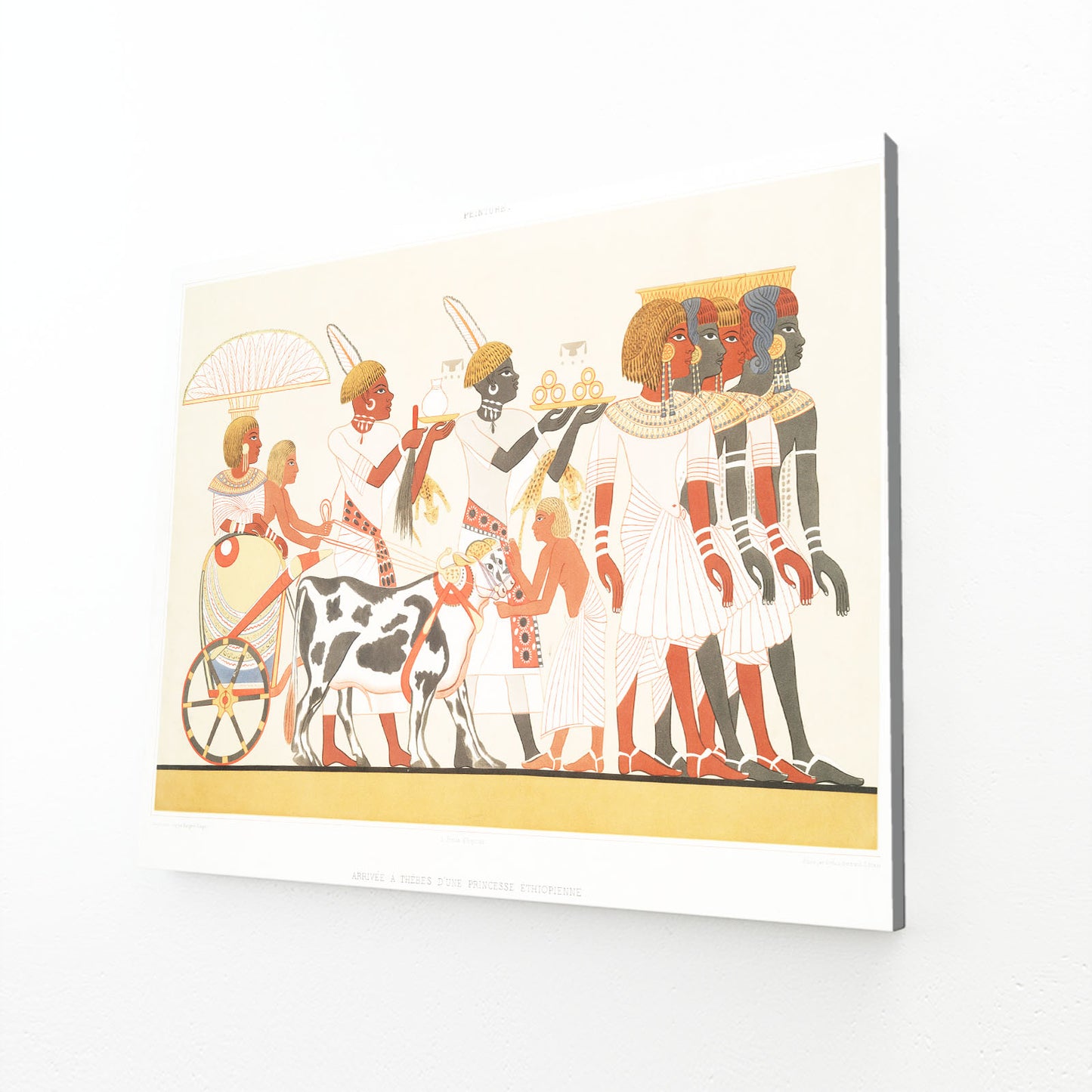 Chariot Battle Frieze Egyptian Prints – canvas print on white background