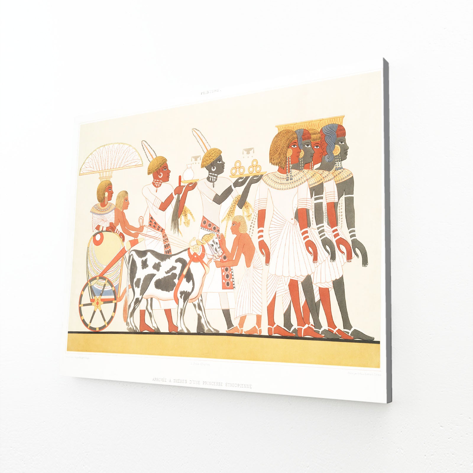 Chariot Battle Frieze Egyptian Prints – canvas print on white background