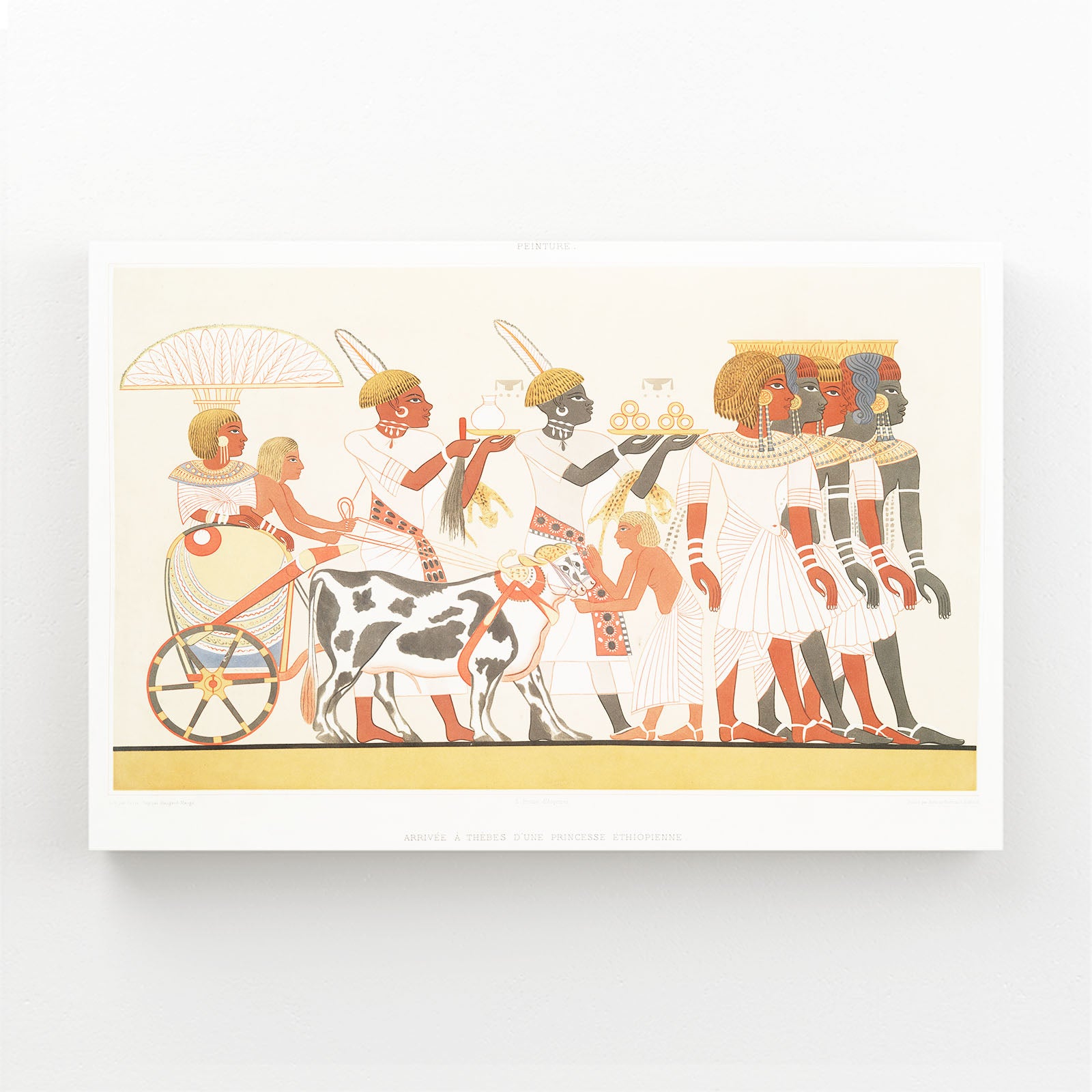 Chariot Battle Frieze Egyptian Prints – angled canvas view on white background