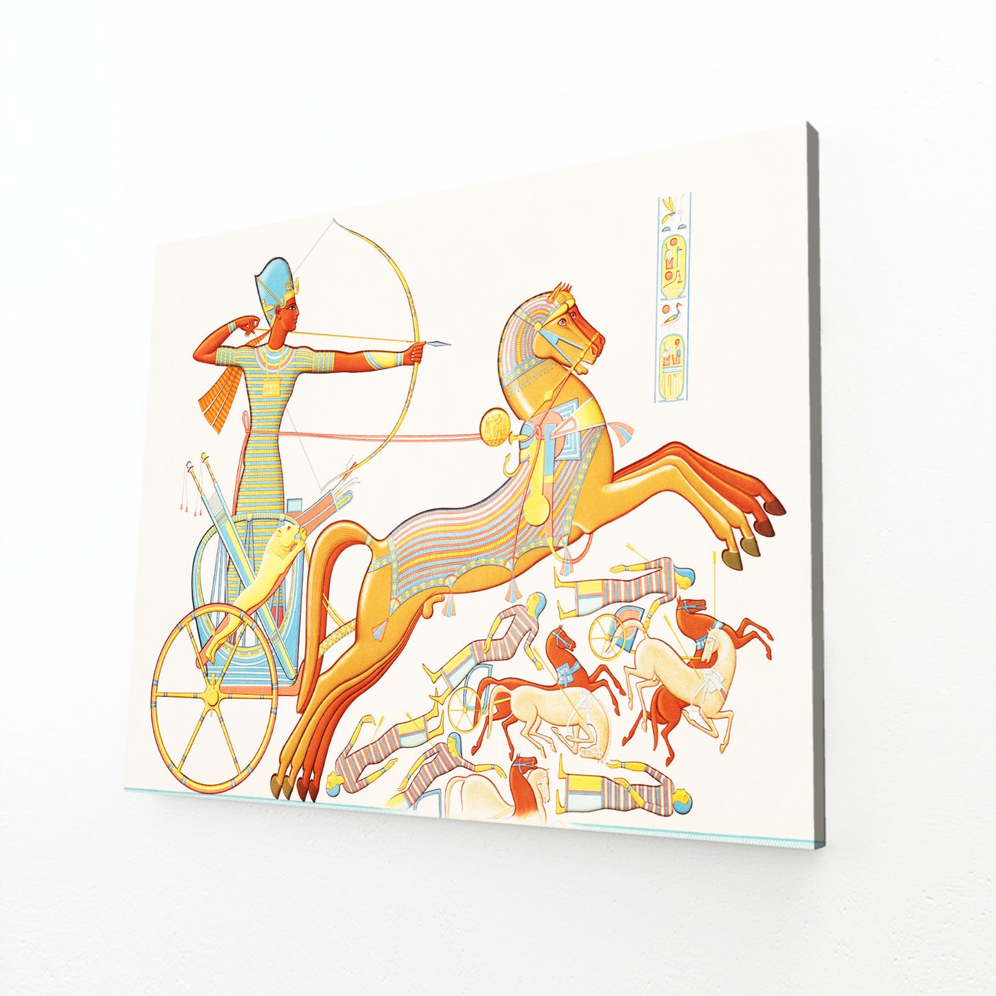 Chariot Hunt Scene Egyptian Prints – canvas print on white background
