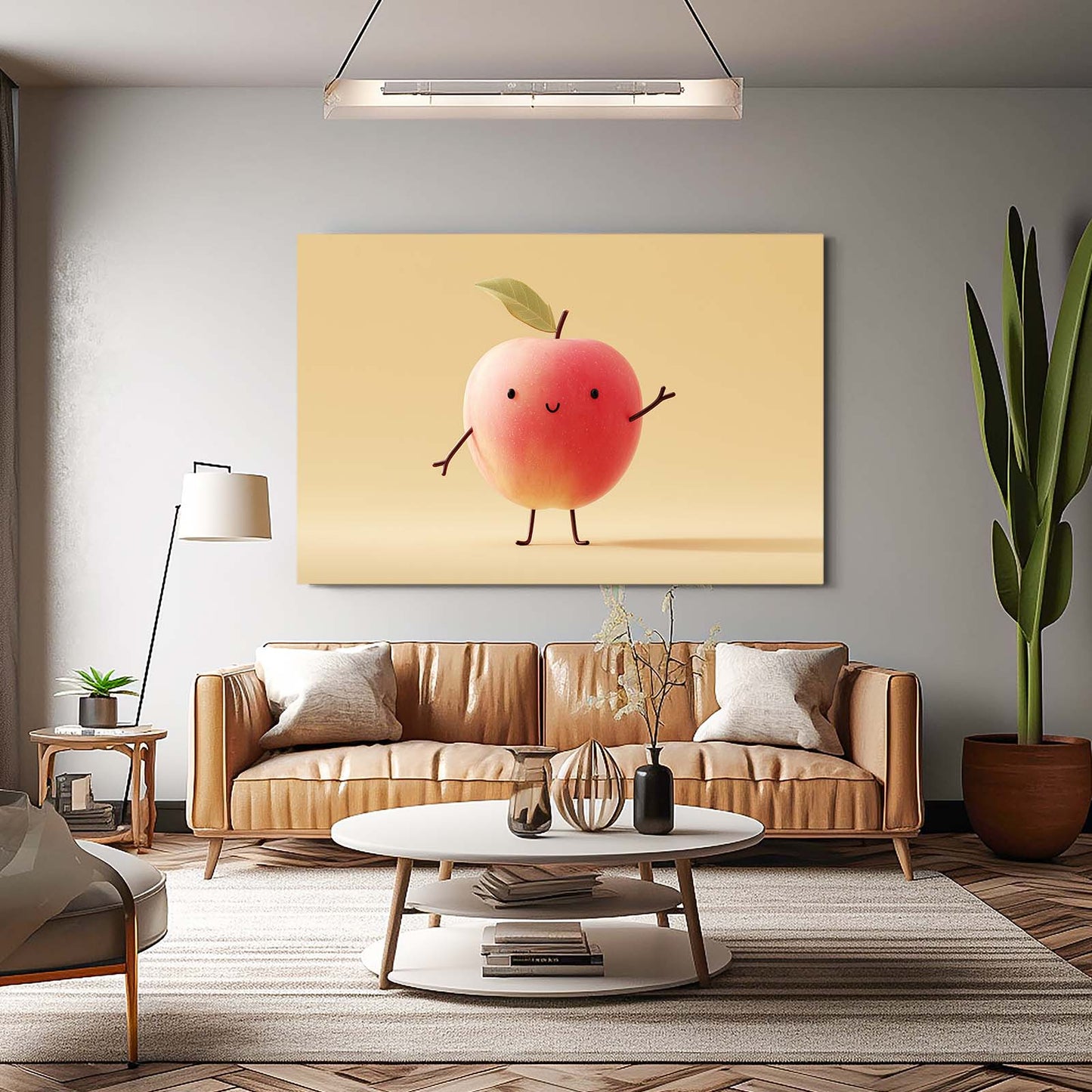 Cheerful Character Apple Wall Decor – styled in a furnished interior