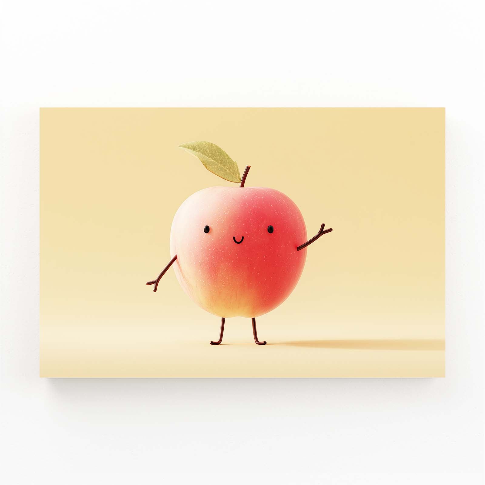 Cheerful Character Apple Wall Decor – cheerful character apple canvas print