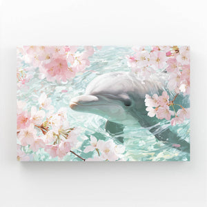 Cherry Blossom Dolphin Canvas