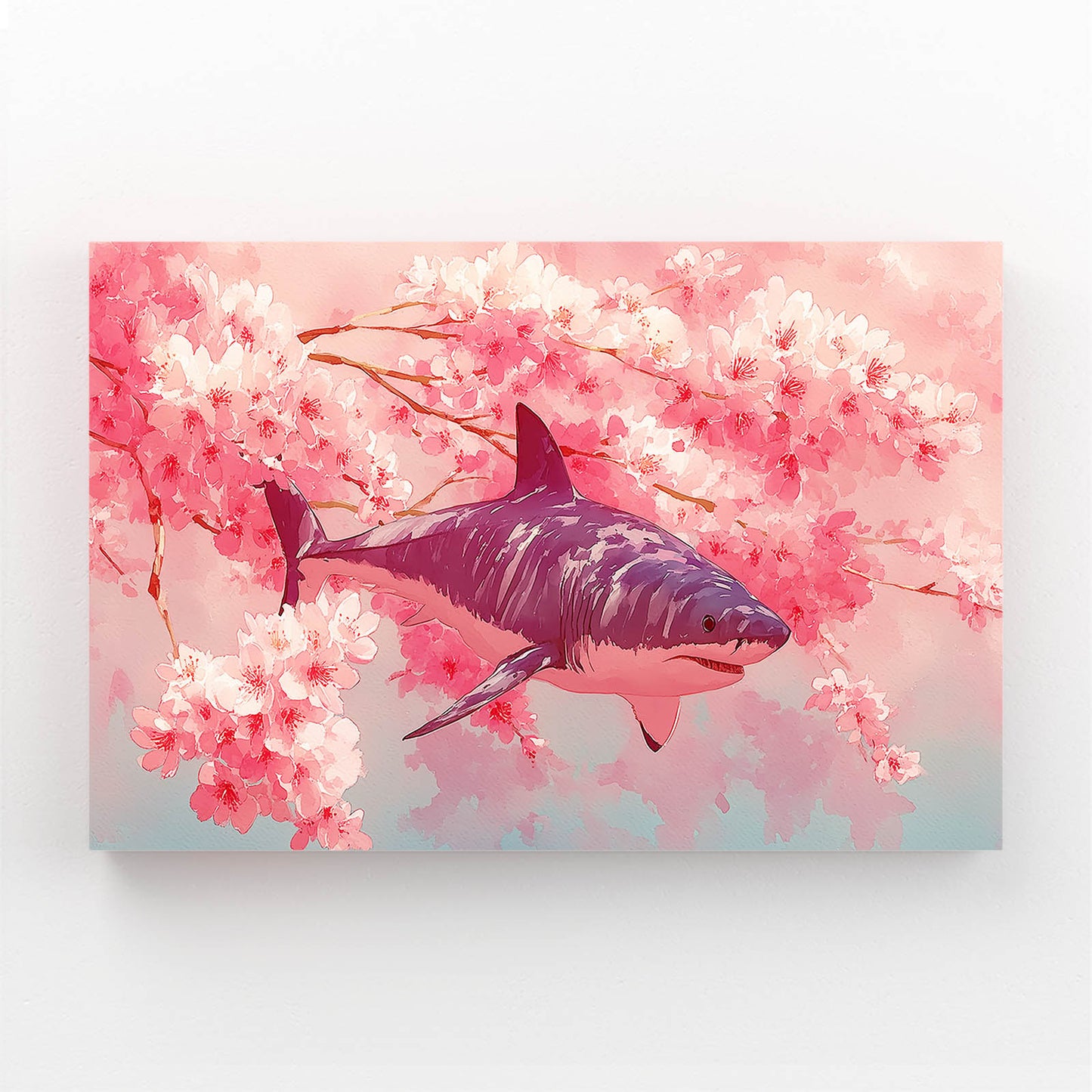 Cherry Blossom Shark Wall Art – cherry blossom shark canvas print