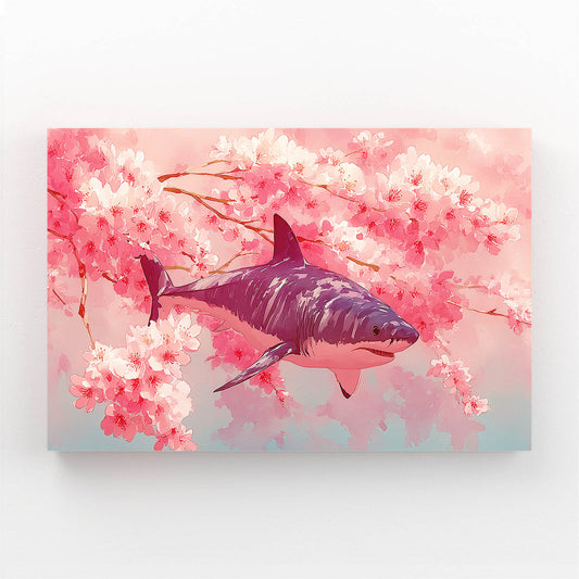 Cherry Blossom Shark Wall Art – cherry blossom shark canvas print