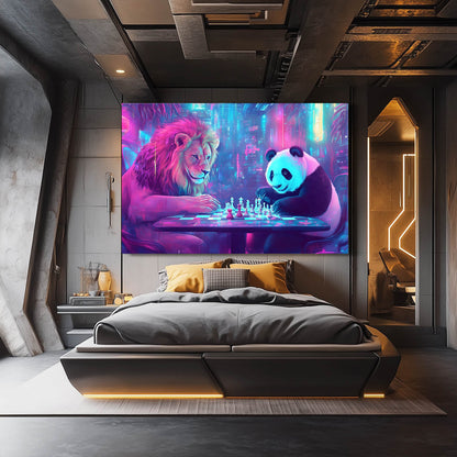 Chess Game Lion Wall Art