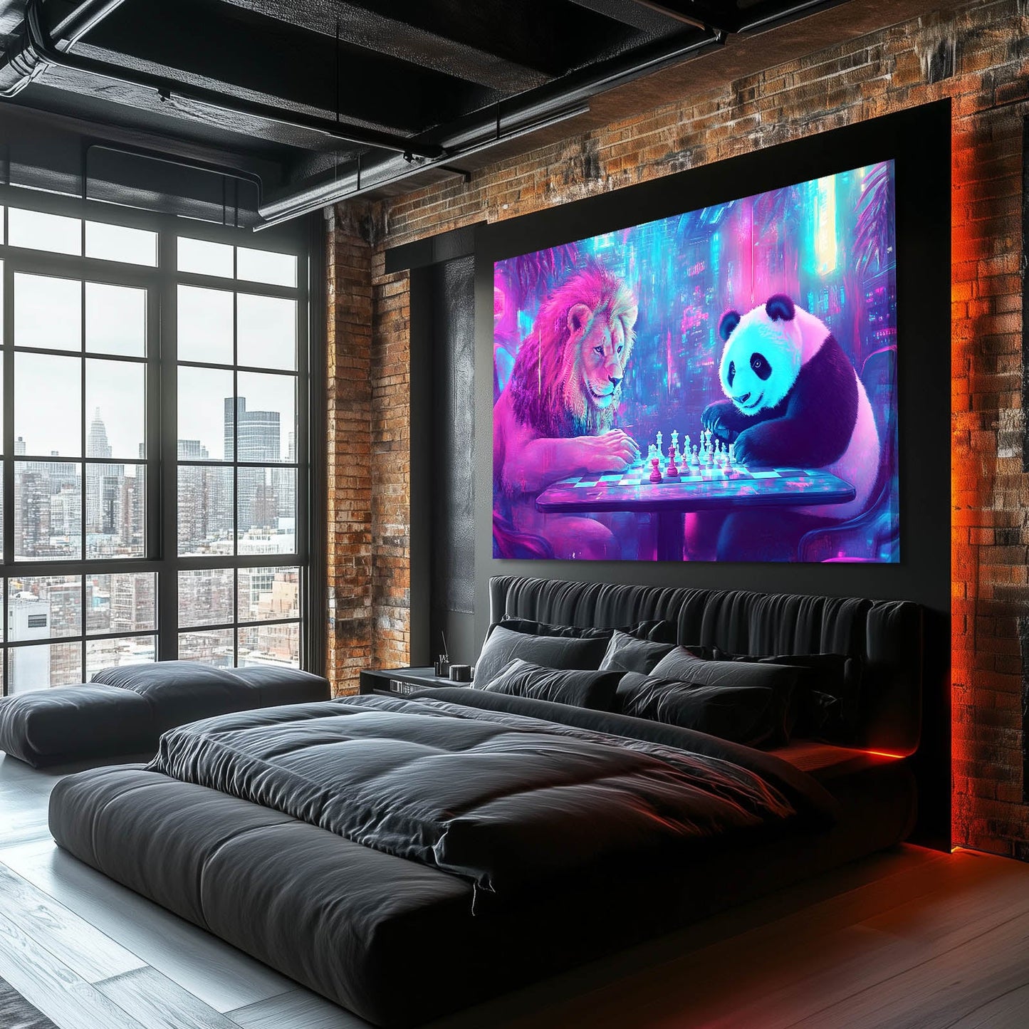 Chess Game Lion Wall Art
